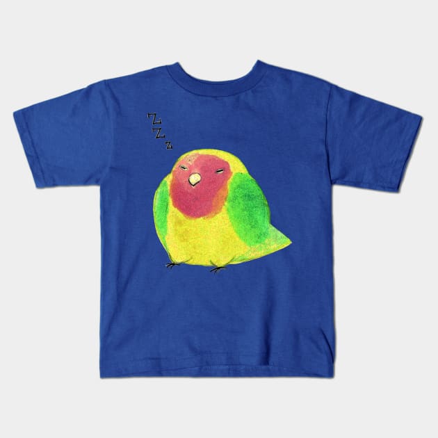 Sleepy Watercolor Lovebird Kids T-Shirt by saradaboru